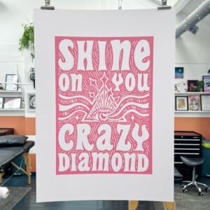 Shine On You Crazy Diamond | A2 Lino print