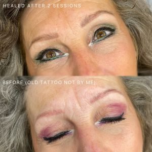 Ombre brows healed after two sessions by Dani
